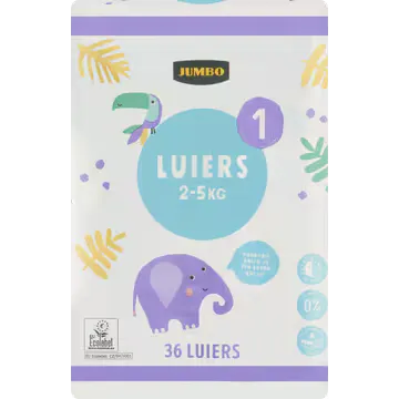 Jumbo Luiers Maat 1 2-5 kg 36 Stuks