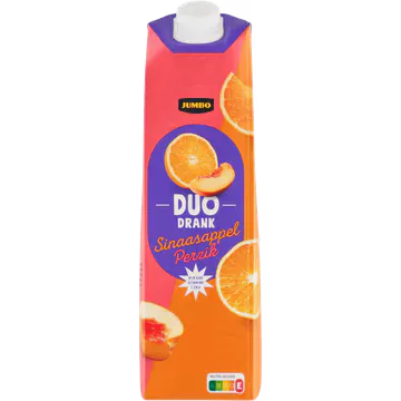 Jumbo Duo Drank Sinaasappel Perzik 1 L