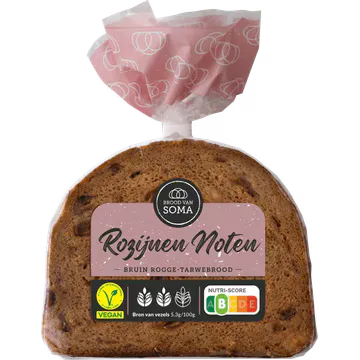 Soma Rozijnen Noten Bruin Rogge-Tarwebrood 400 g