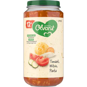 Olvarit Tomaat Witvis Pasta 12+ Maanden 250 g