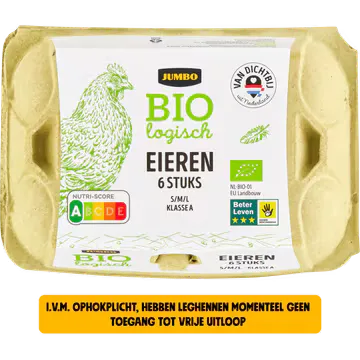 Jumbo Biologisch Eieren S/M/L 6 Stuks