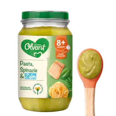Olvarit 8+ Maanden Pasta Spinazie Zalm 200g