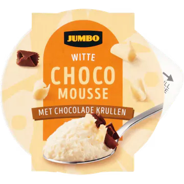 Jumbo Witte Chocolade Mousse met Witte- en Pure Chocoladekrullen 75 g