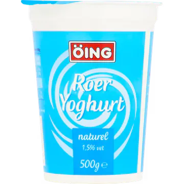 Oing Öing Roer Yoghurt Naturel 1,5% Vet 500 g