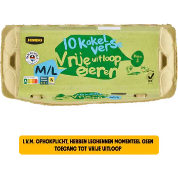 Jumbo Vrije Uitloop Eieren M/L 10 Stuks