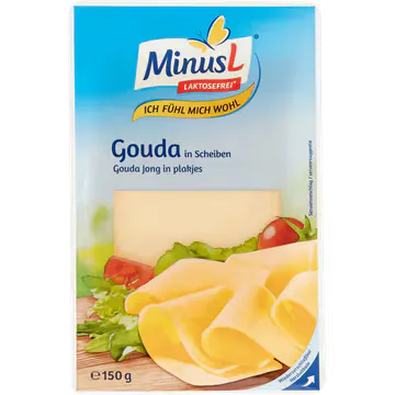 MinusL Gouda Jong in Plakjes Kaas 150 g