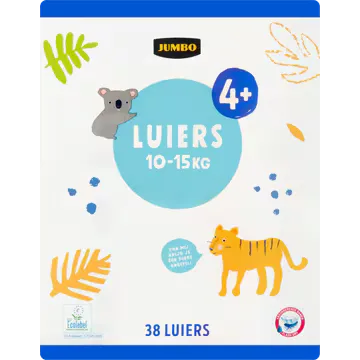 Jumbo Luiers Maat 4+ 10-15 kg 38 Stuks