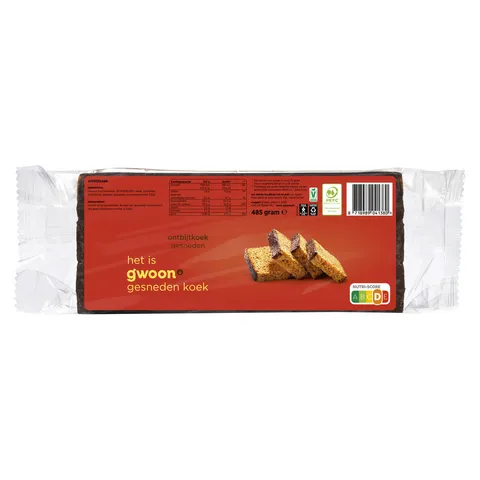 G'woon Ontbijtkoek Gesneden