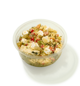 Couscoussalade gegrilde groente met hummus