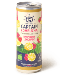 The Gutsy Captain kombucha fresh raspberry lemonade bio