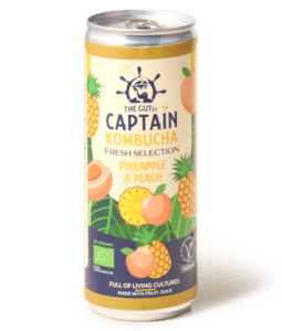 The Gutsy Captain kombucha fresh pineapple peach bio