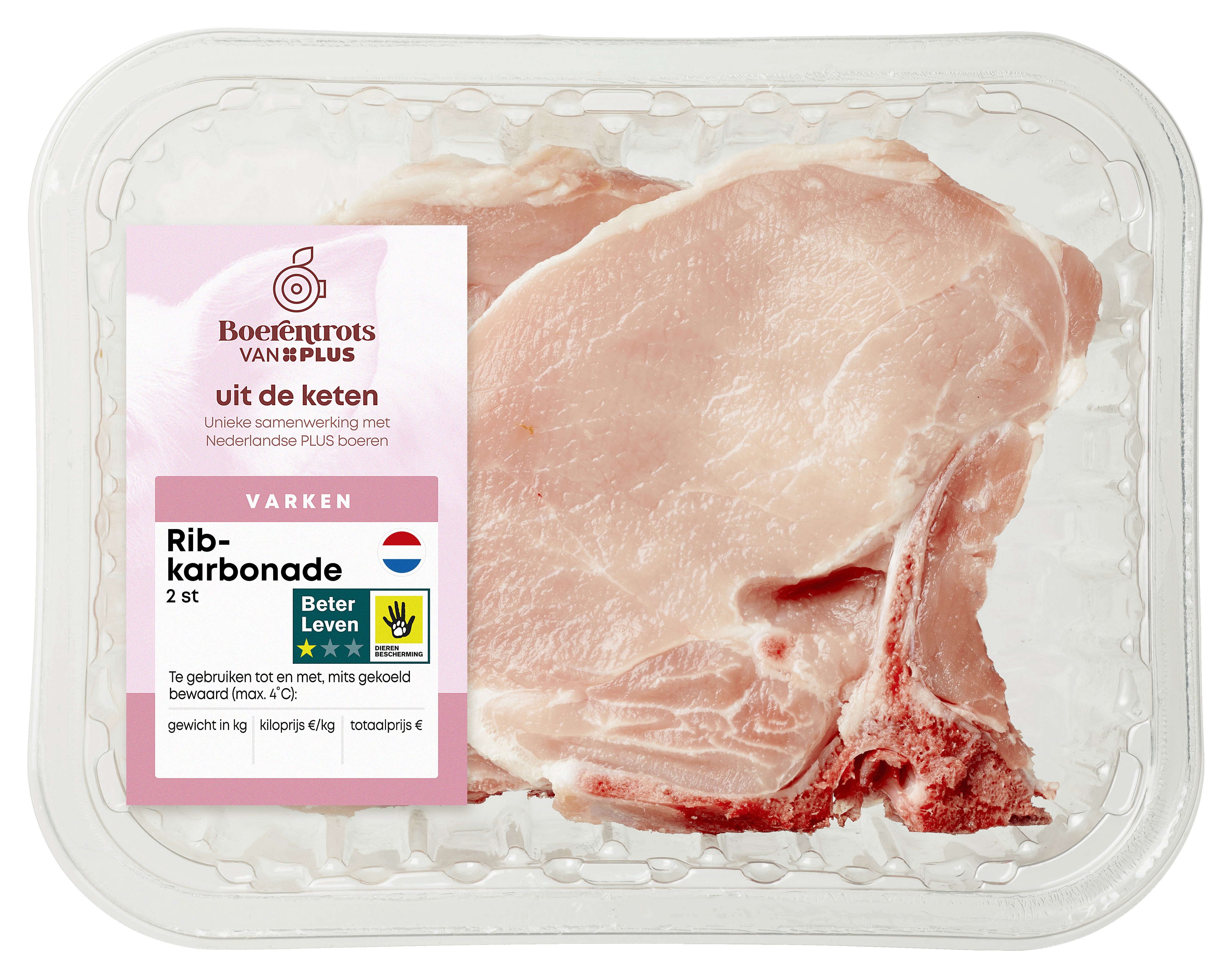 PLUS Boerentrots Ribkarbonade 2 stuks