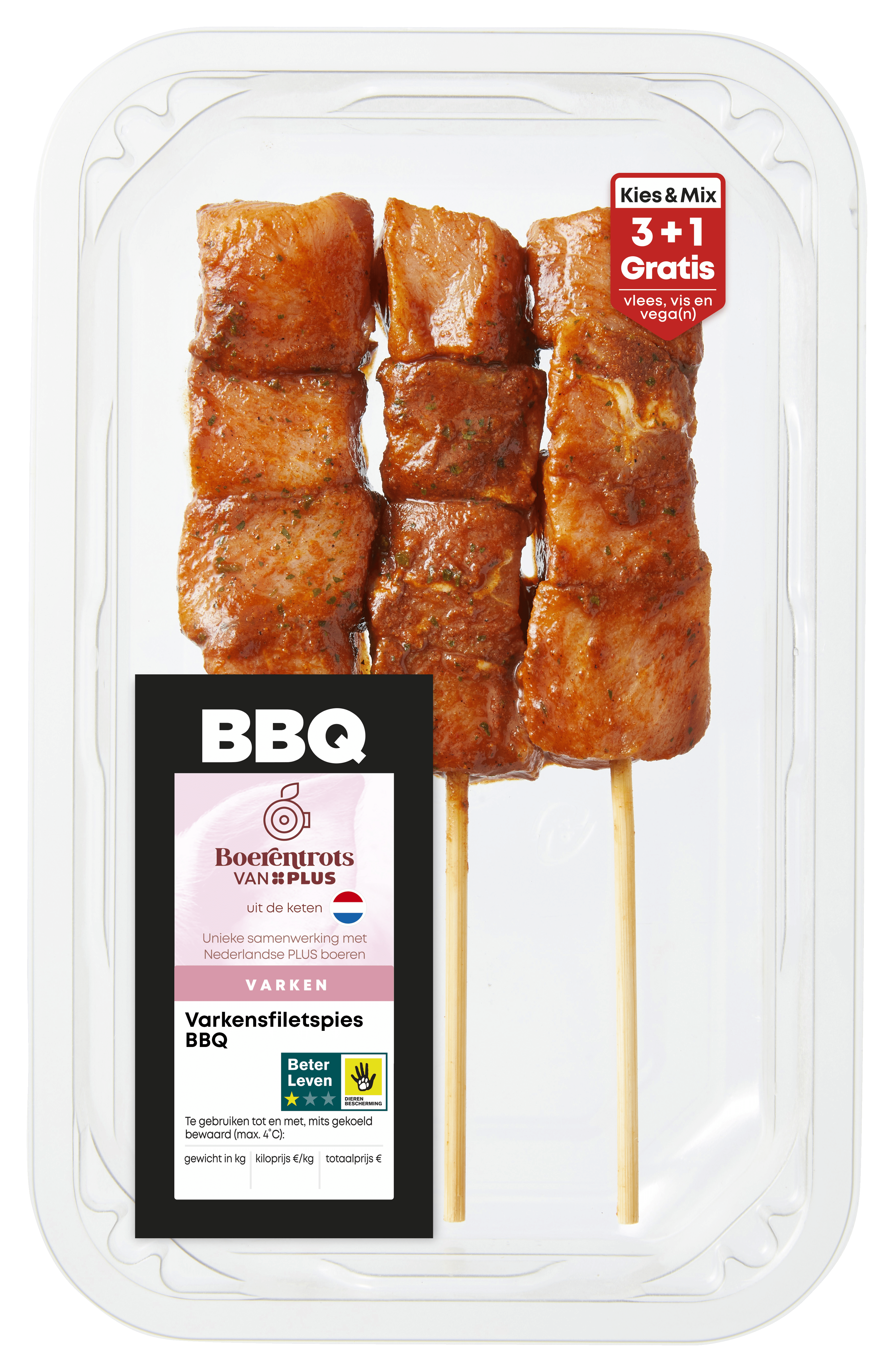 PLUS Boerentrots Varkensfiletspies BBQ