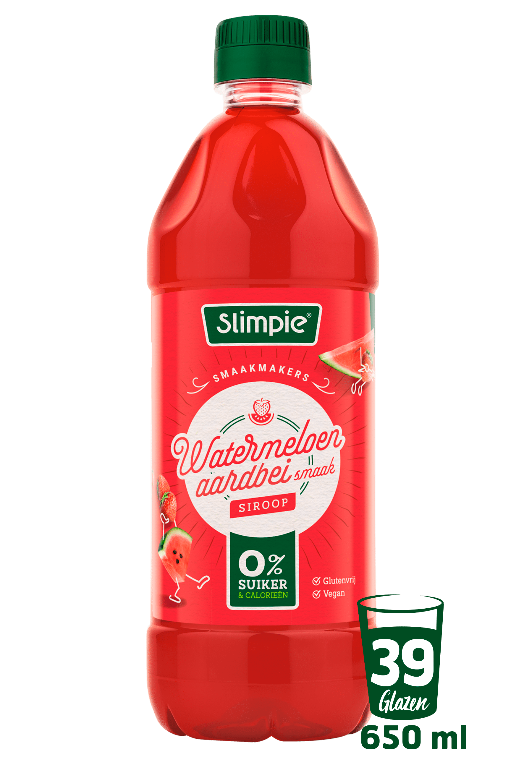 Slimpie Limonadesiroop watermeloen aardbei
