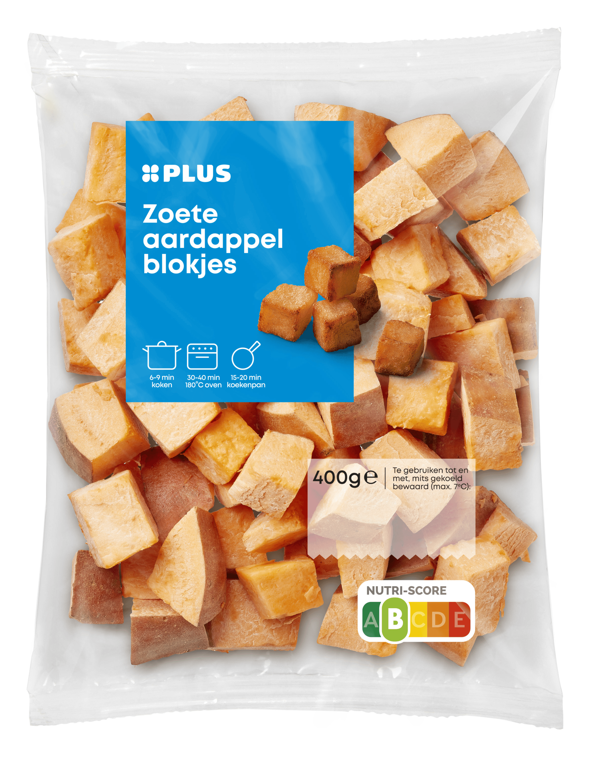 PLUS Zoete aardappelblokjes