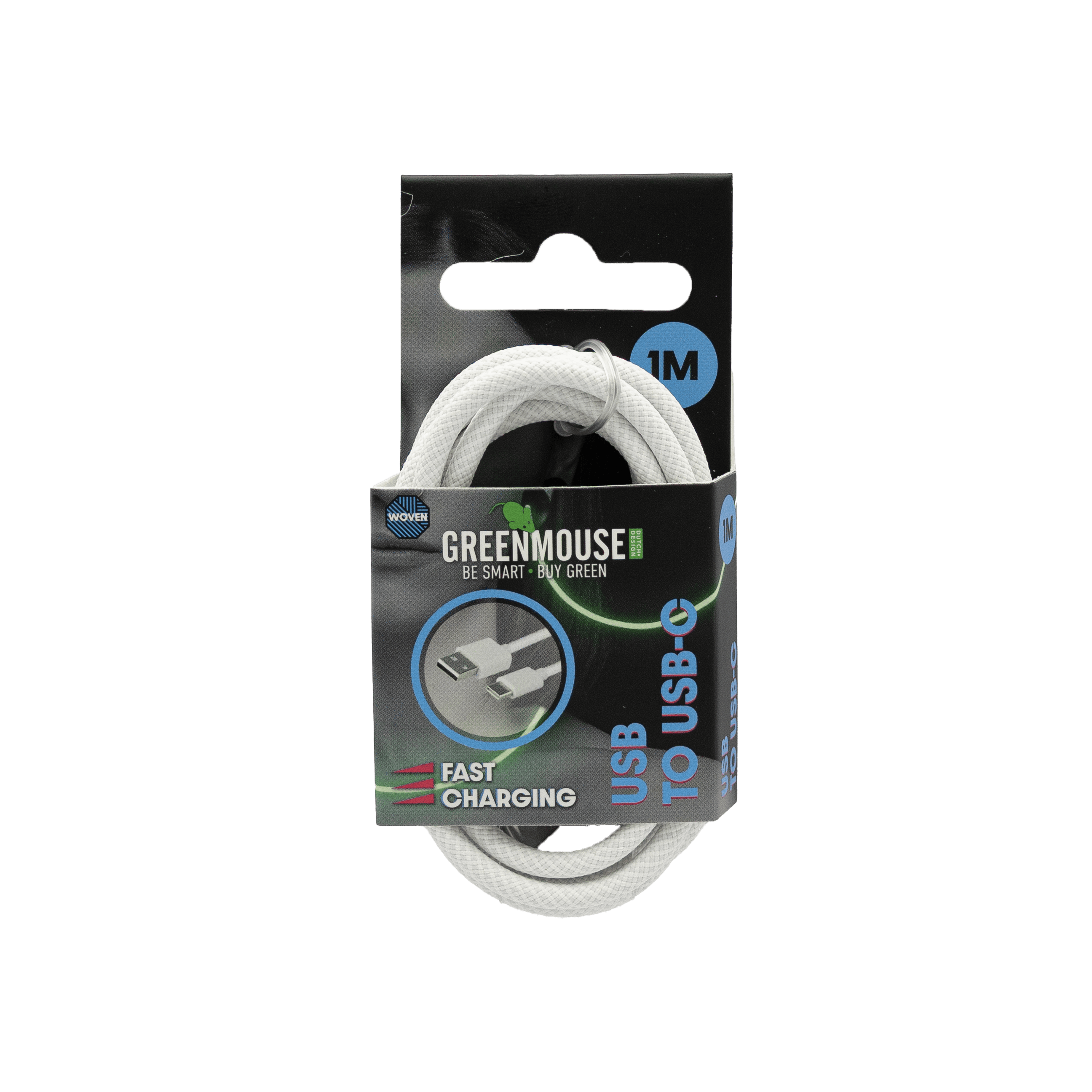 GreenMouse HP Zwart USB-C data cable Woven 1m