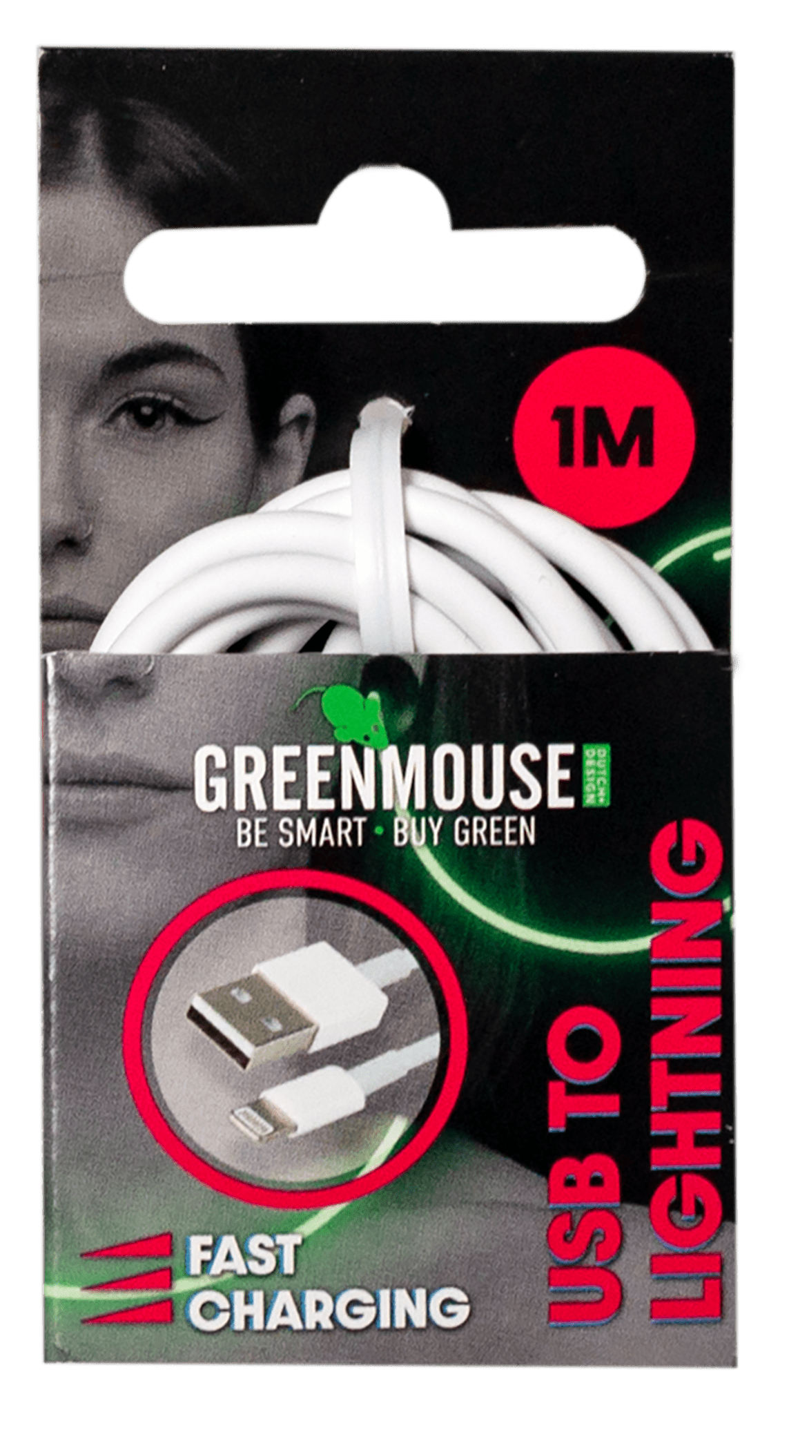 GreenMouse Lightning data cable - 1m
