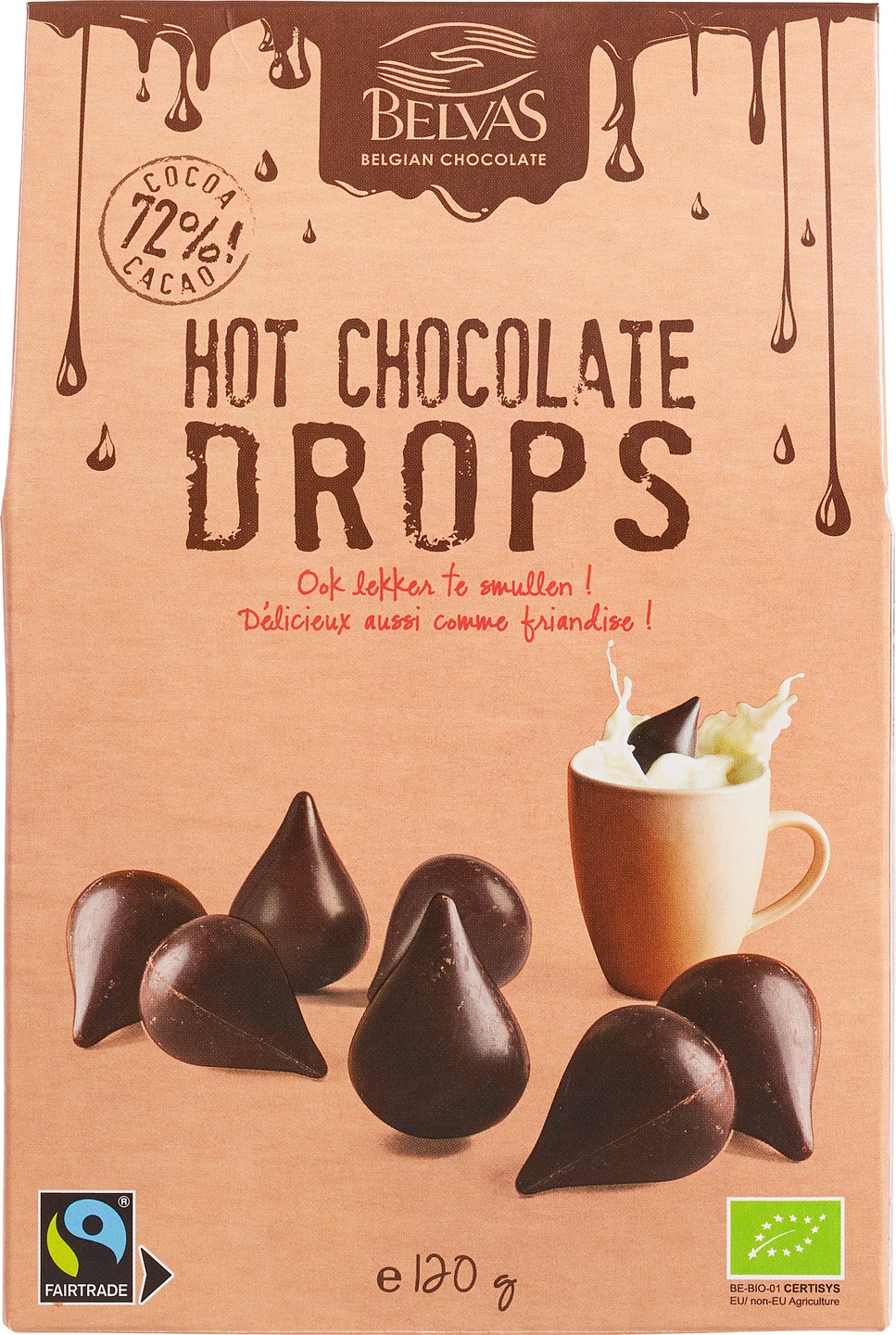 BELVAS CHOCOLADEDROPS HOT 120 GRAM