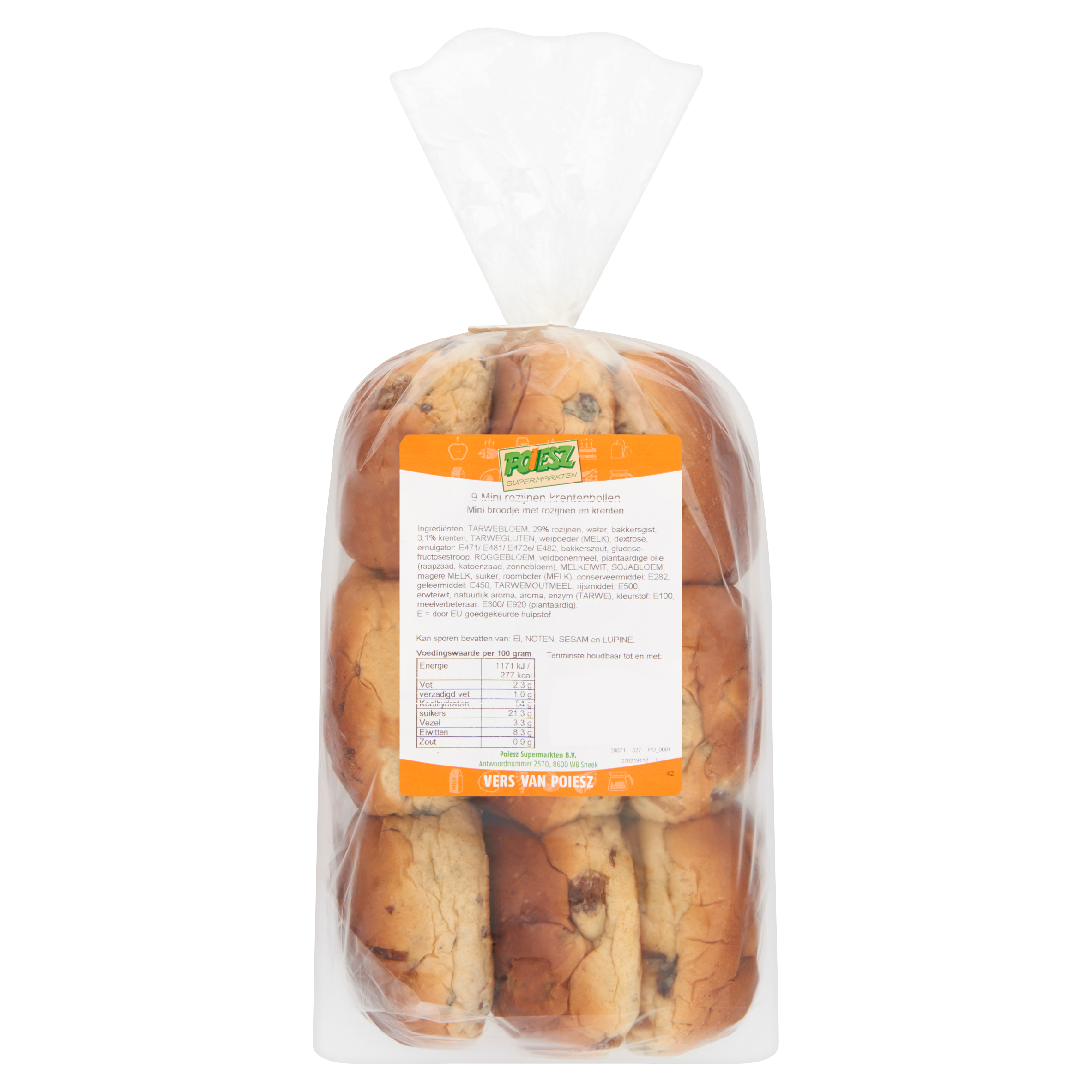 POIESZ Mini rozijnen krentenbollen 9 st.