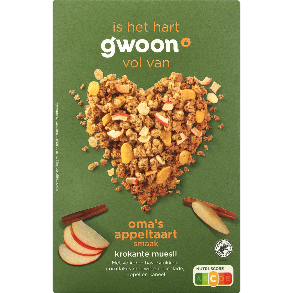 G'woon krokante muesli appelkaneel