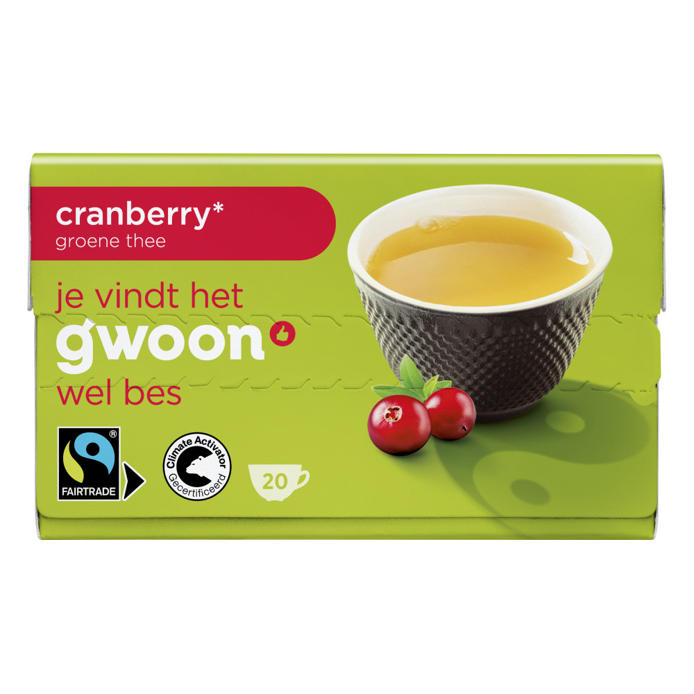 g'woon Cranberry Groene Thee 20 x