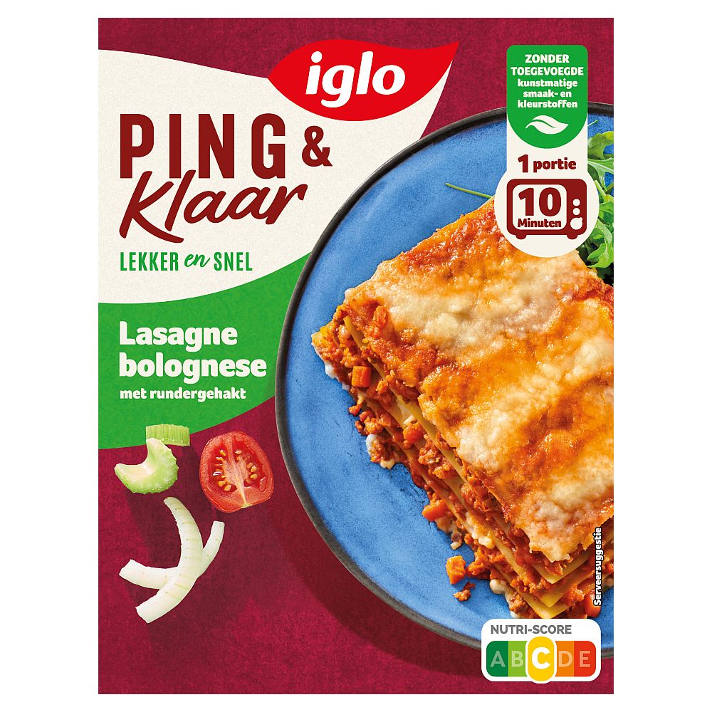 Iglo Ping en Klaar Lasagne
