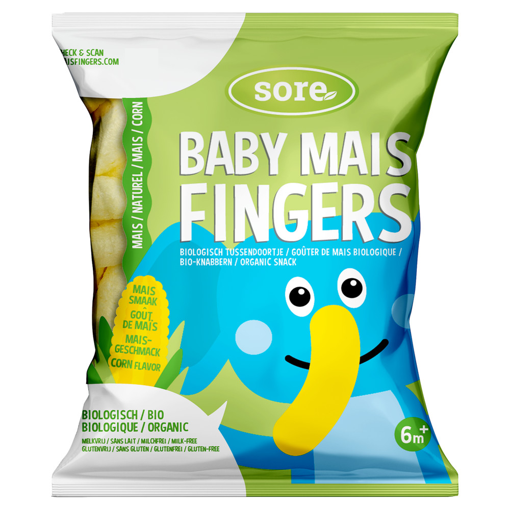 Sore Baby Mais Fingers Naturel 6+ Maanden