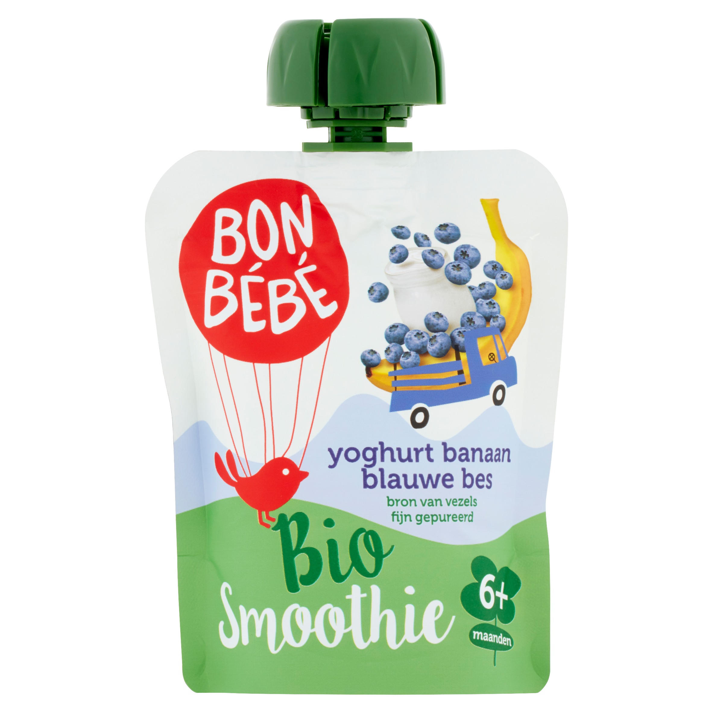 Bonbébé Bonbebe Bio Smoothie Yoghurt Banaan Blauwe Bes 6+ Maanden