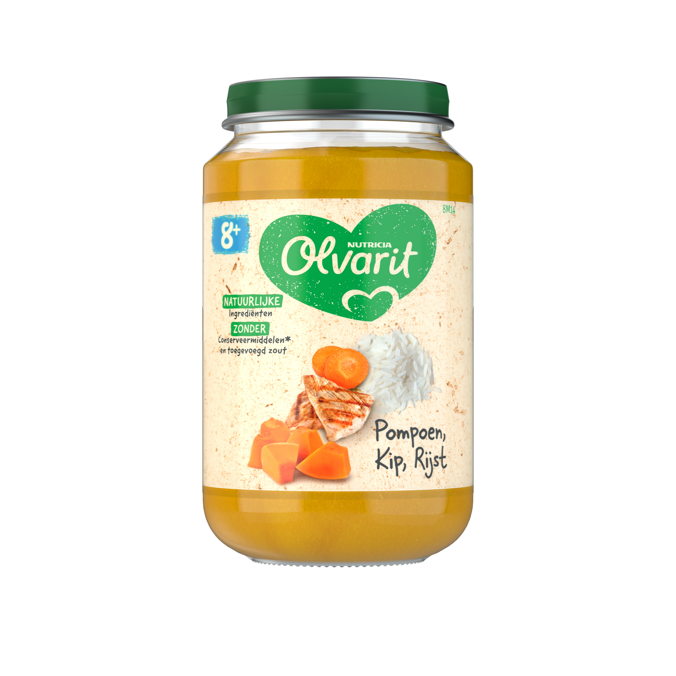 Olvarit Pompoen Kip Rijst 8+ Maanden