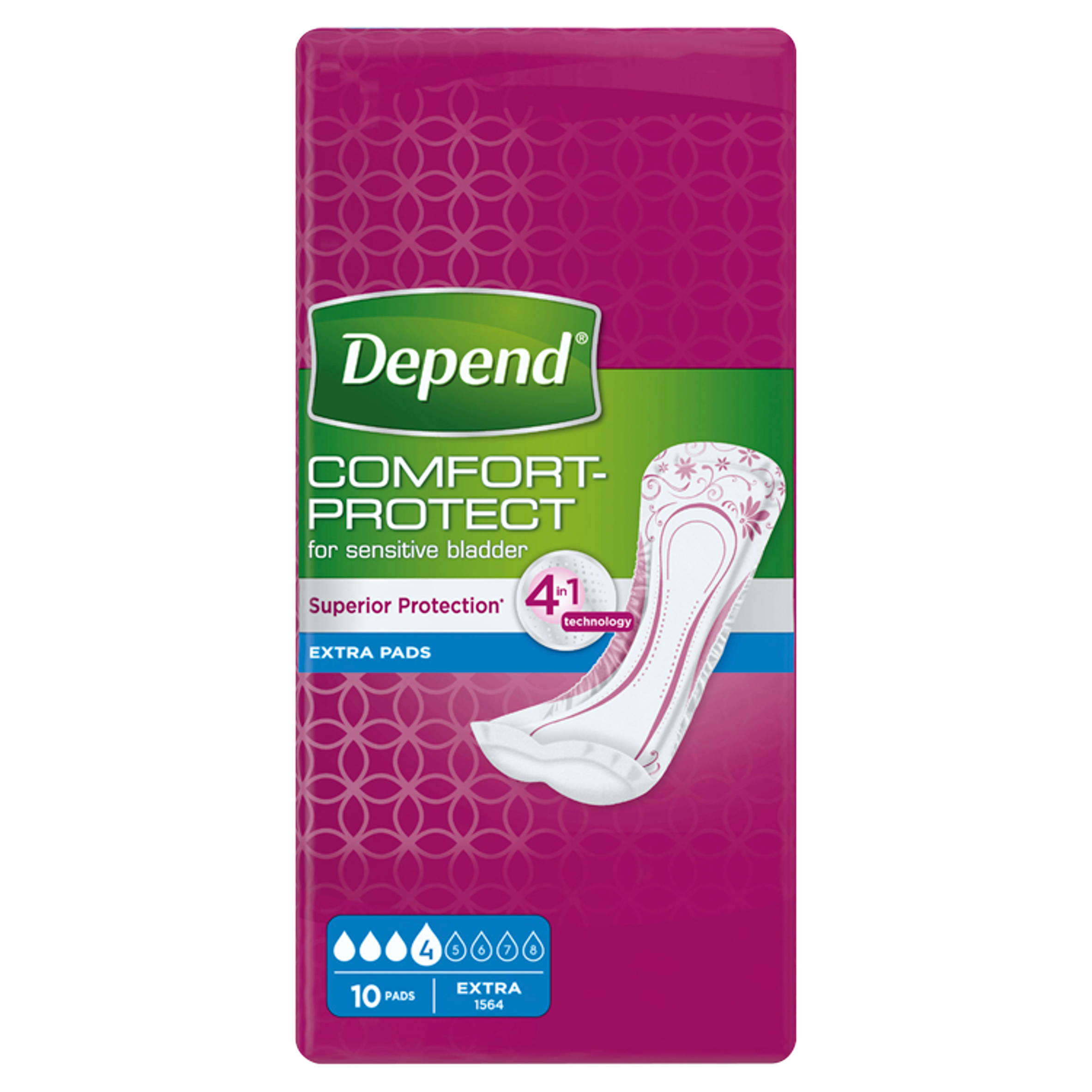 Depend Comfort-Protect for Sensitive Bladder Extra Pads