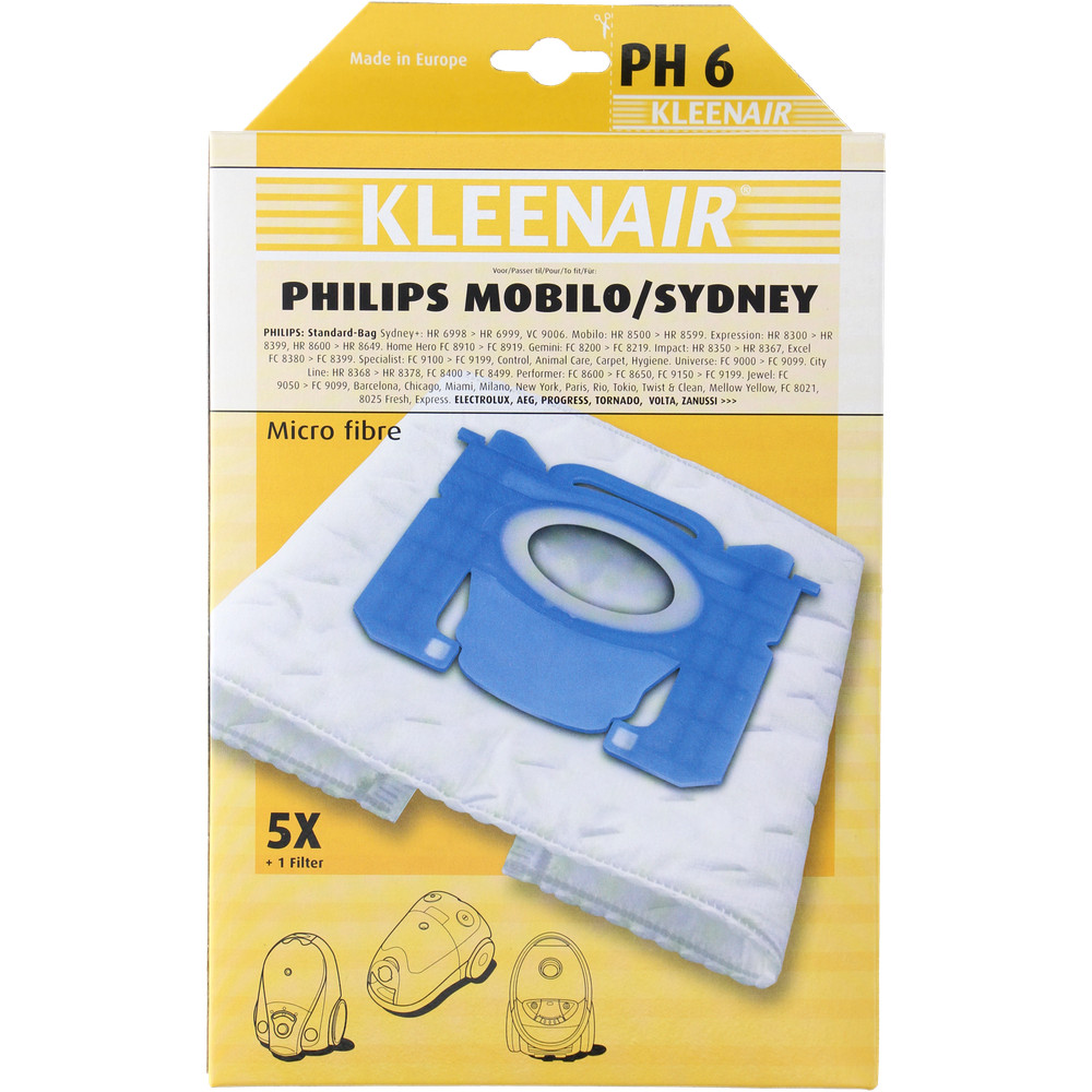 KLEENAIR Stofzuigerzak Philips Mobilo/Sydney PH6