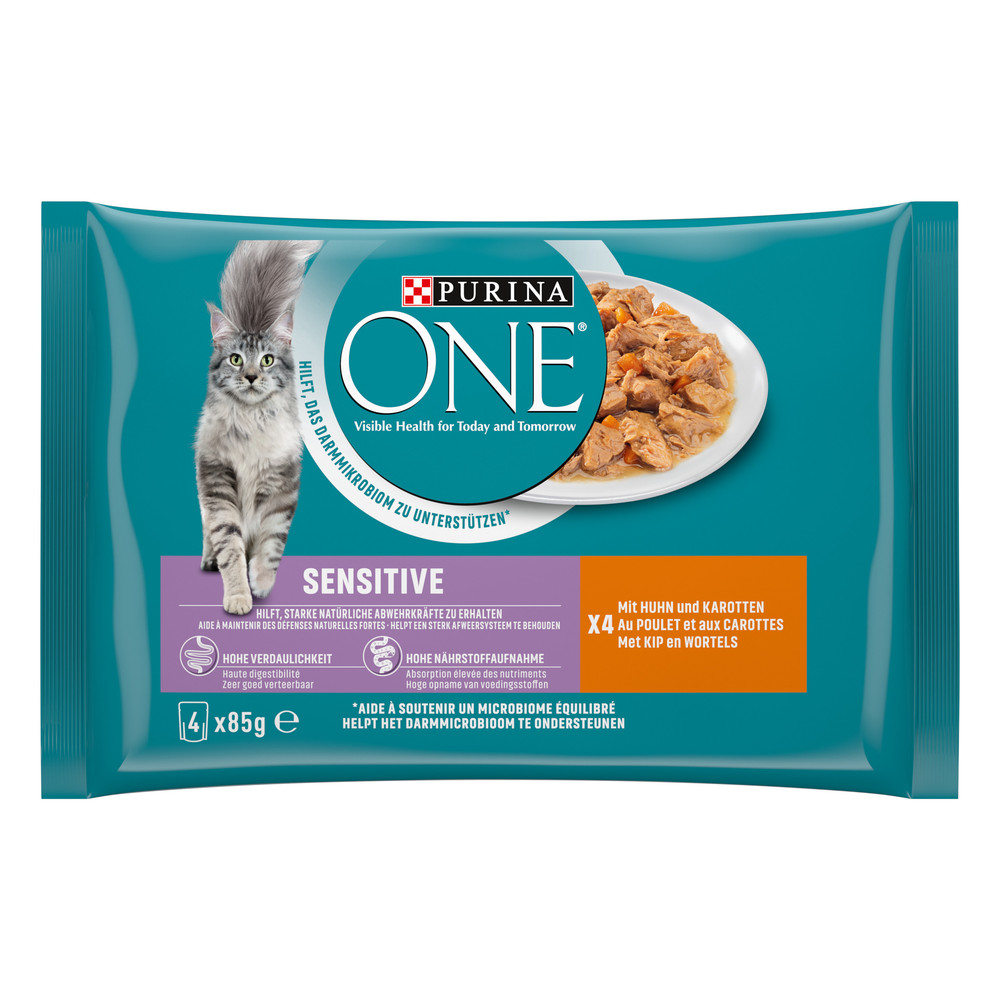 Purina One Kattenvoer sensitive kip 4 st.