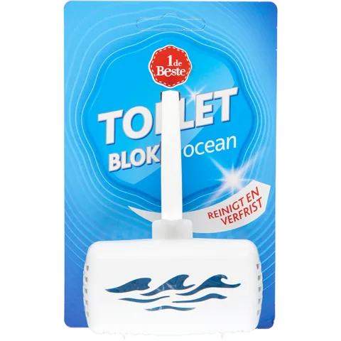 1 de Beste Toiletblok met houder aqua