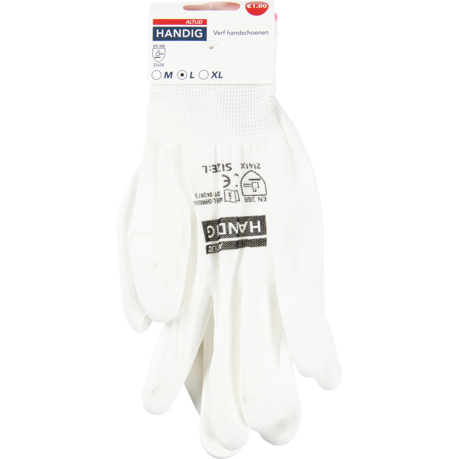 Altijd handig Verf handschoenen 3 maten wit