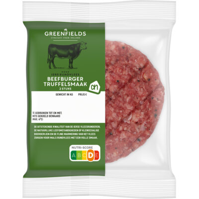 AH Greenfields Beefburger truffelsmaak 2 stuks