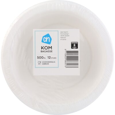 AH Kom rond wit bagasse 500ml