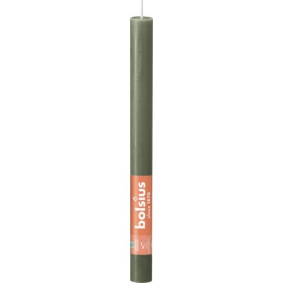 Bolsius Dinerkaars rustiek olijfgroen 27cm