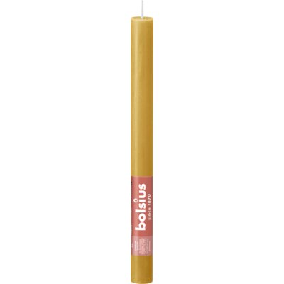 Bolsius Dinerkaars rustiek okergeel 27cm