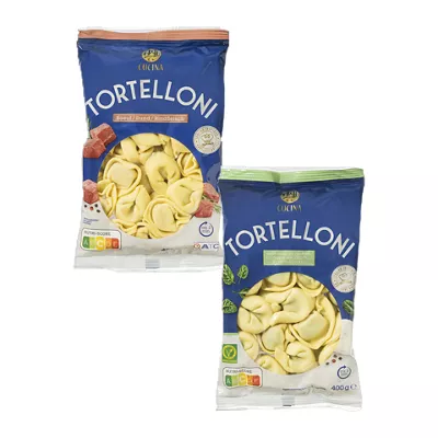 Verse gevulde tortellonis