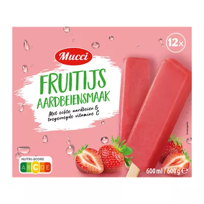 Fruitijs aardbeiensmaak