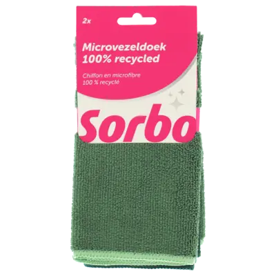 Sorbo Microvezeldoek 100% recycled 38x38cm 2st