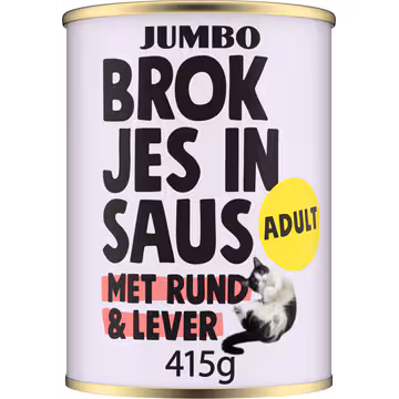 Jumbo Brokjes in Saus met Rund & Lever Adult 415 g